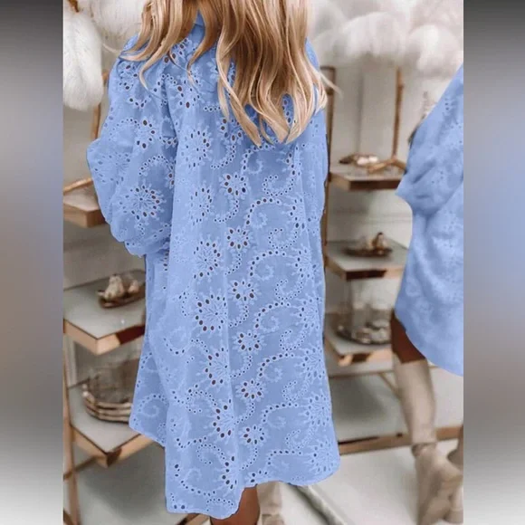 White Eyelet Tunic Dress